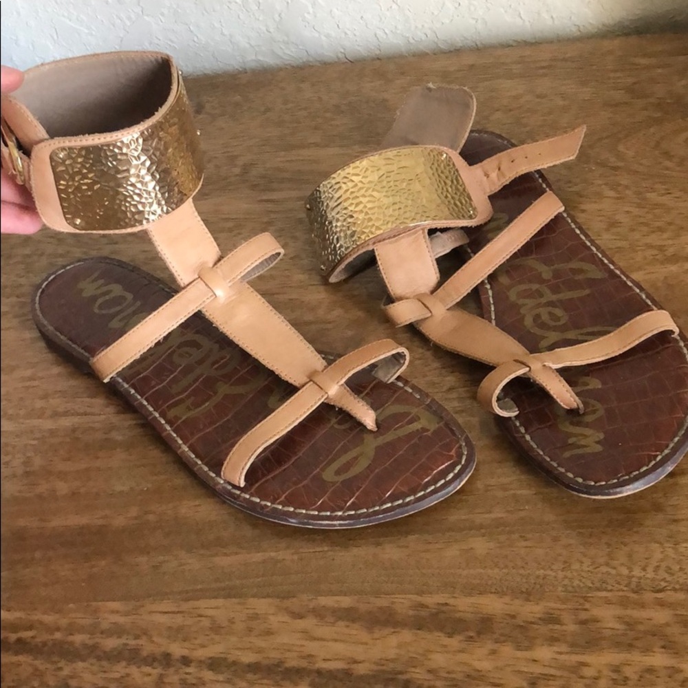 Sam Edelman gold cuff sandals
